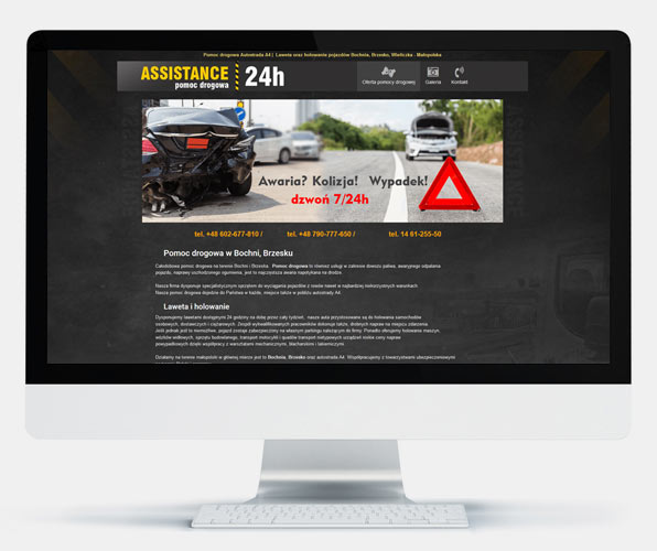 Strona www dla pomocy drogowej Bochnia